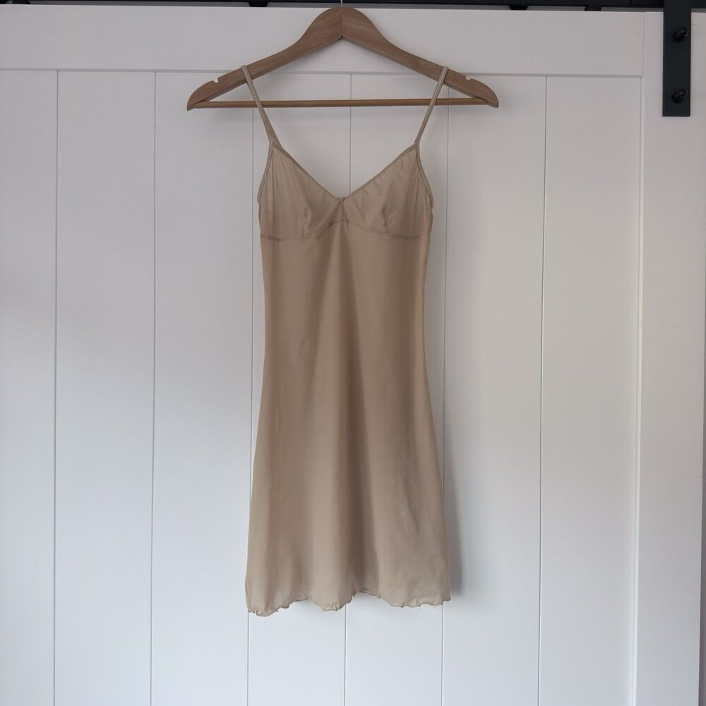 Bodas London Smooth Microfiber Slip Dress Nude Beige US 6 - Bodas of London RARE